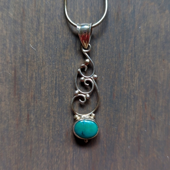 Jewelry - Sterling Silver and Turquoise Pendant